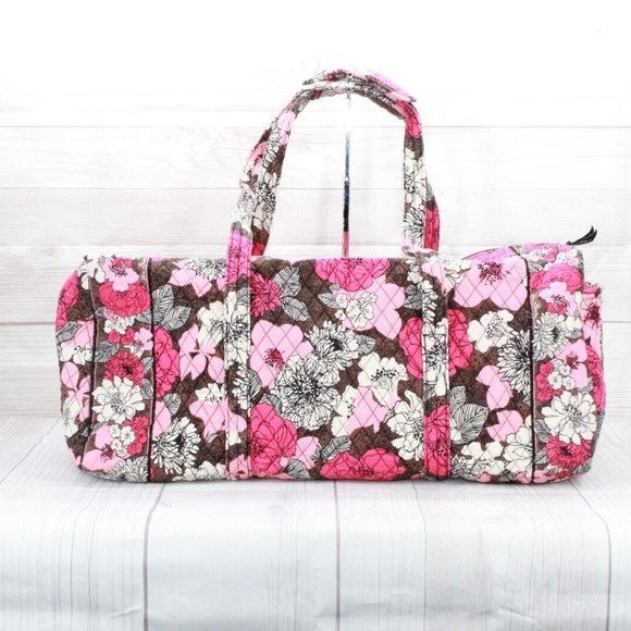Vera Bradley Multicolor Floral Cotton Zip Top Quilted Travel Shoulder Duffle Bag - Picture 2 of 8
